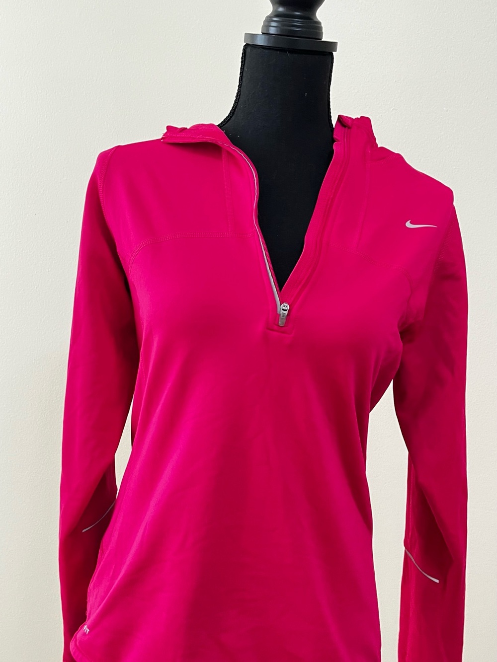 Nike Women’s Hot Pink Quarter-Zip Hoodie Top